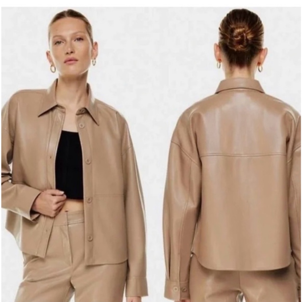 Aritzia Babaton Leather Jacket Brown